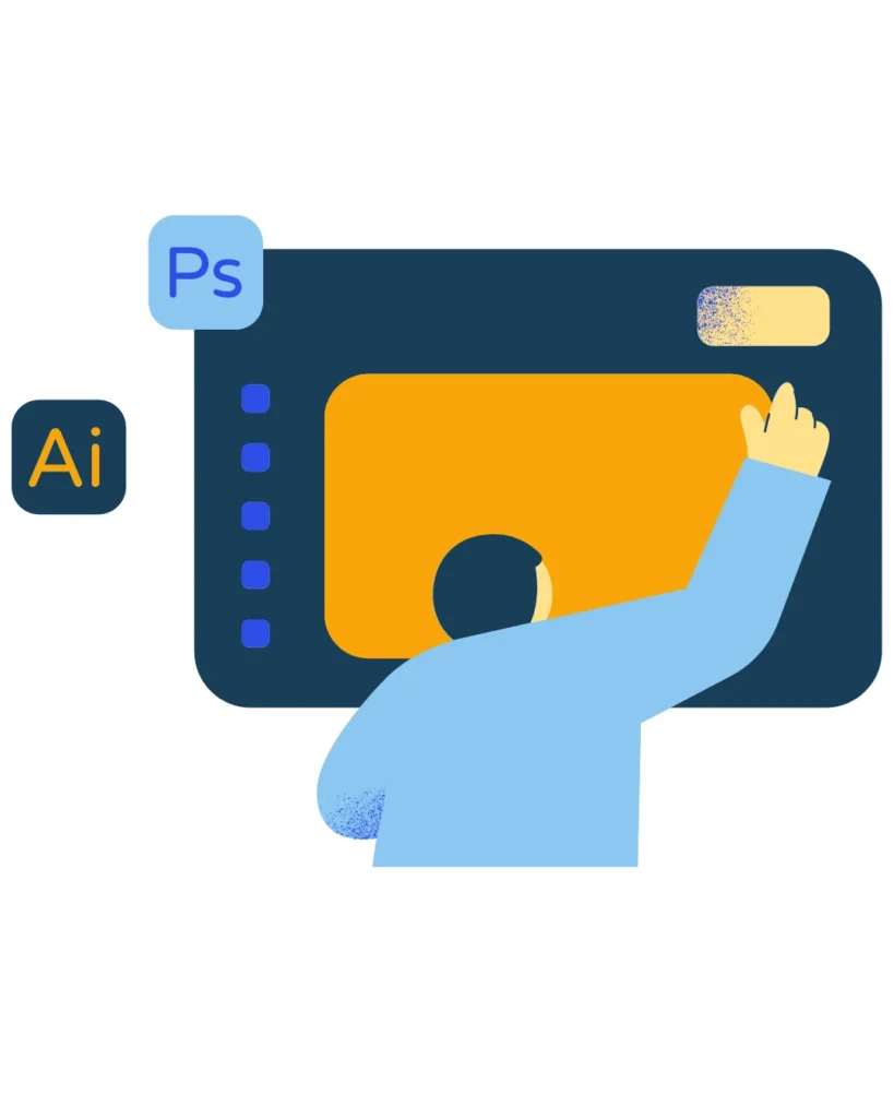 Graphic designing agency in ahmedabad working on digital design tools for graphic designing services